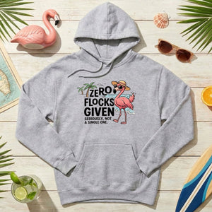 Sarcastic Flamingo Graphic T-Shirt - Zero Flocks Given Sassy Vacation Tee - FlamingoAholic