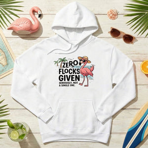 Sarcastic Flamingo Graphic T-Shirt - Zero Flocks Given Sassy Vacation Tee - FlamingoAholic