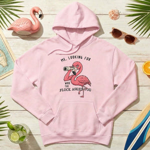 Sarcastic Flamingo Looking For Who The Flock Asked You T-Shirt - Sassy Humor Graphic Tee - FlamingoAholic