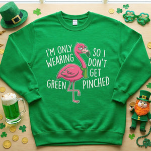 Sarcastic Flamingo St. Patrick's Day T-Shirt - 'I'm Only Wearing Green' Funny Tee - FlamingoAholic