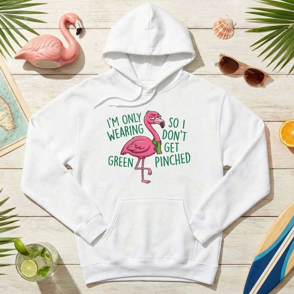Sarcastic Flamingo St. Patrick's Day T-Shirt - 'I'm Only Wearing Green' Funny Tee - FlamingoAholic