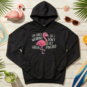 Sarcastic Flamingo St. Patrick's Day T-Shirt - 'I'm Only Wearing Green' Funny Tee - FlamingoAholic