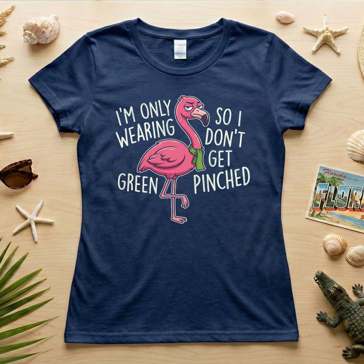 Sarcastic Flamingo St. Patrick's Day T-Shirt - 'I'm Only Wearing Green' Funny Tee - FlamingoAholic