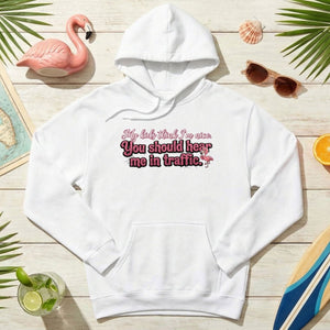 Sarcastic Flamingo Traffic Humor T-Shirt - "My Kids Think I'm Nice" Funny Mom Life Driving Gift - FlamingoAholic