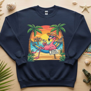 Sarcastic Retired Flamingo T-Shirt Gift - No Work Zone, Not My Problem Humor - FlamingoAholic