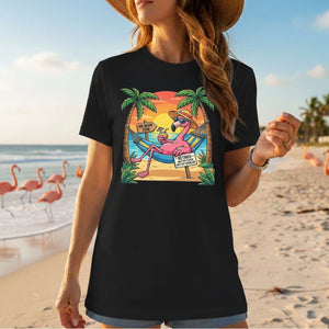 Sarcastic Retired Flamingo T-Shirt Gift - No Work Zone, Not My Problem Humor - FlamingoAholic