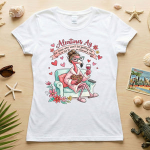 Sarcastic Single & Fabulous Flamingo Shirt - Funny Anti - Valentine's Day Gift for Her - FlamingoAholic