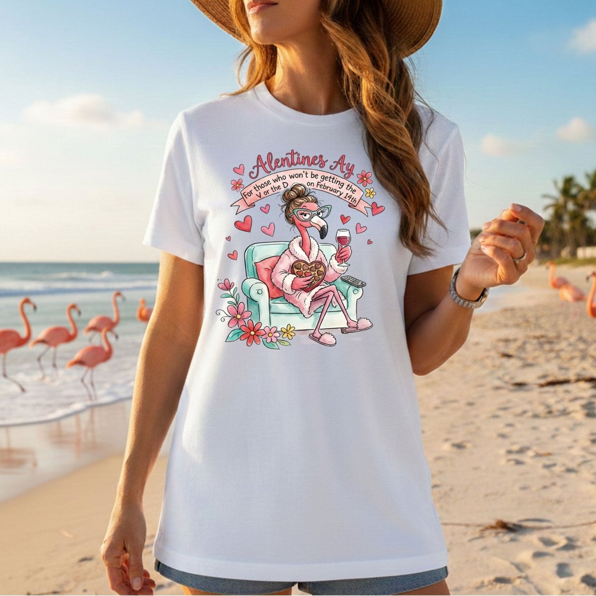 Sarcastic Single & Fabulous Flamingo Shirt - Funny Anti - Valentine's Day Gift for Her - FlamingoAholic