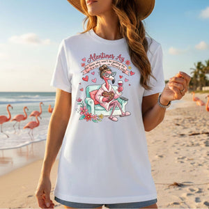Sarcastic Single & Fabulous Flamingo Shirt - Funny Anti - Valentine's Day Gift for Her - FlamingoAholic
