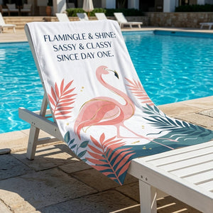 "Sassy & Classy" Flamingo Beach Towel - Premium Tropical Summer Vacation Accessory - FlamingoAholic