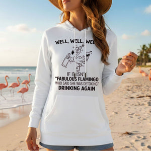 Sassy "Fabulous Flamingo" Drinking Again T-Shirt - Funny Wine Humor Tee for Women - FlamingoAholic