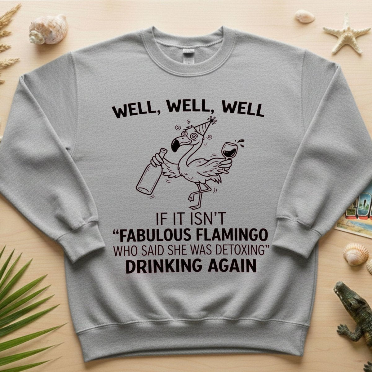 Sassy "Fabulous Flamingo" Drinking Again T-Shirt - Funny Wine Humor Tee for Women - FlamingoAholic