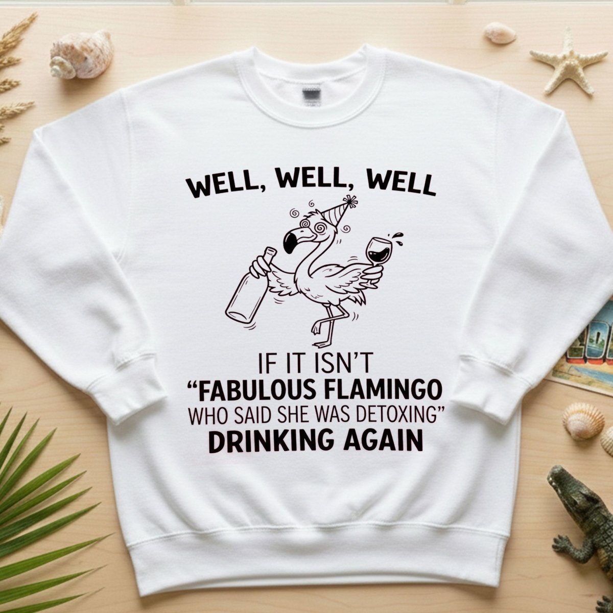 Sassy "Fabulous Flamingo" Drinking Again T-Shirt - Funny Wine Humor Tee for Women - FlamingoAholic