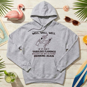 Sassy "Fabulous Flamingo" Drinking Again T-Shirt - Funny Wine Humor Tee for Women - FlamingoAholic
