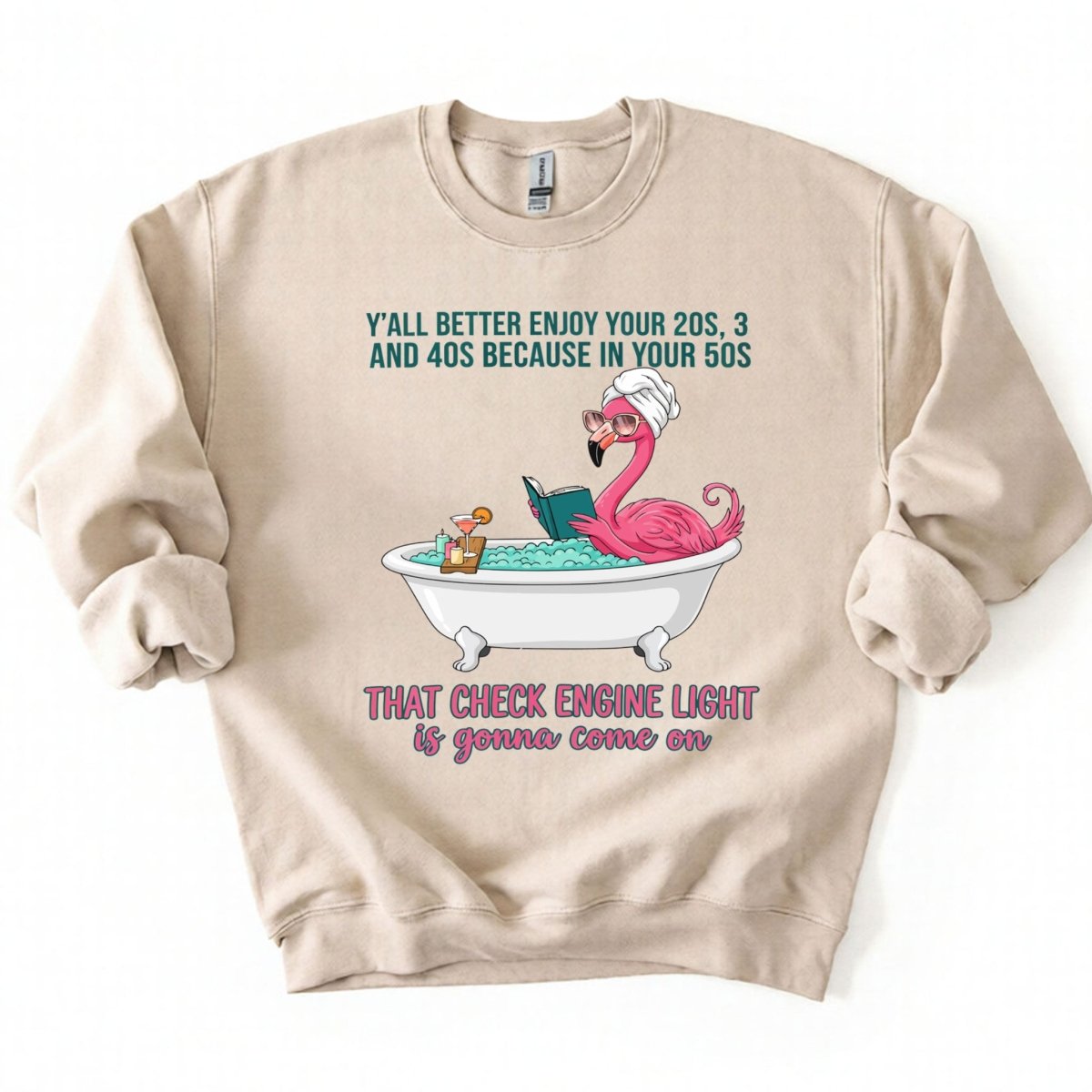 Sassy Flamingo Check Engine Light Shirt - Funny 50th Birthday Gift for Women Over 40 - FlamingoAholic