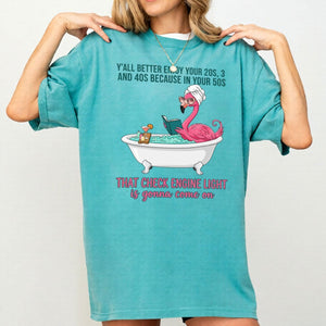 Sassy Flamingo Check Engine Light Shirt - Funny 50th Birthday Gift for Women Over 40 - FlamingoAholic