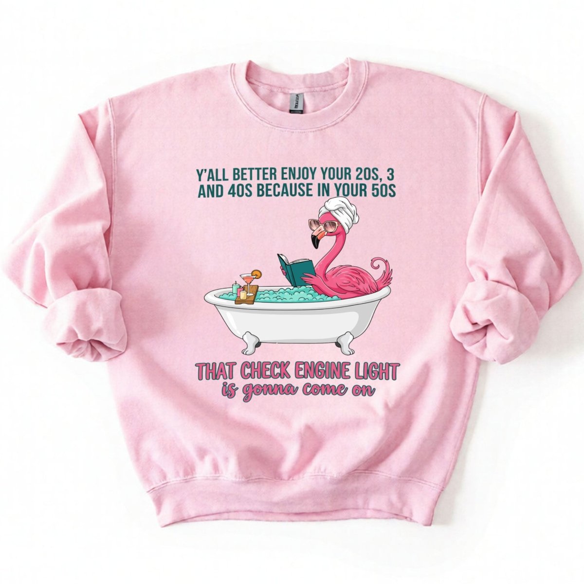 Sassy Flamingo Check Engine Light Shirt - Funny 50th Birthday Gift for Women Over 40 - FlamingoAholic