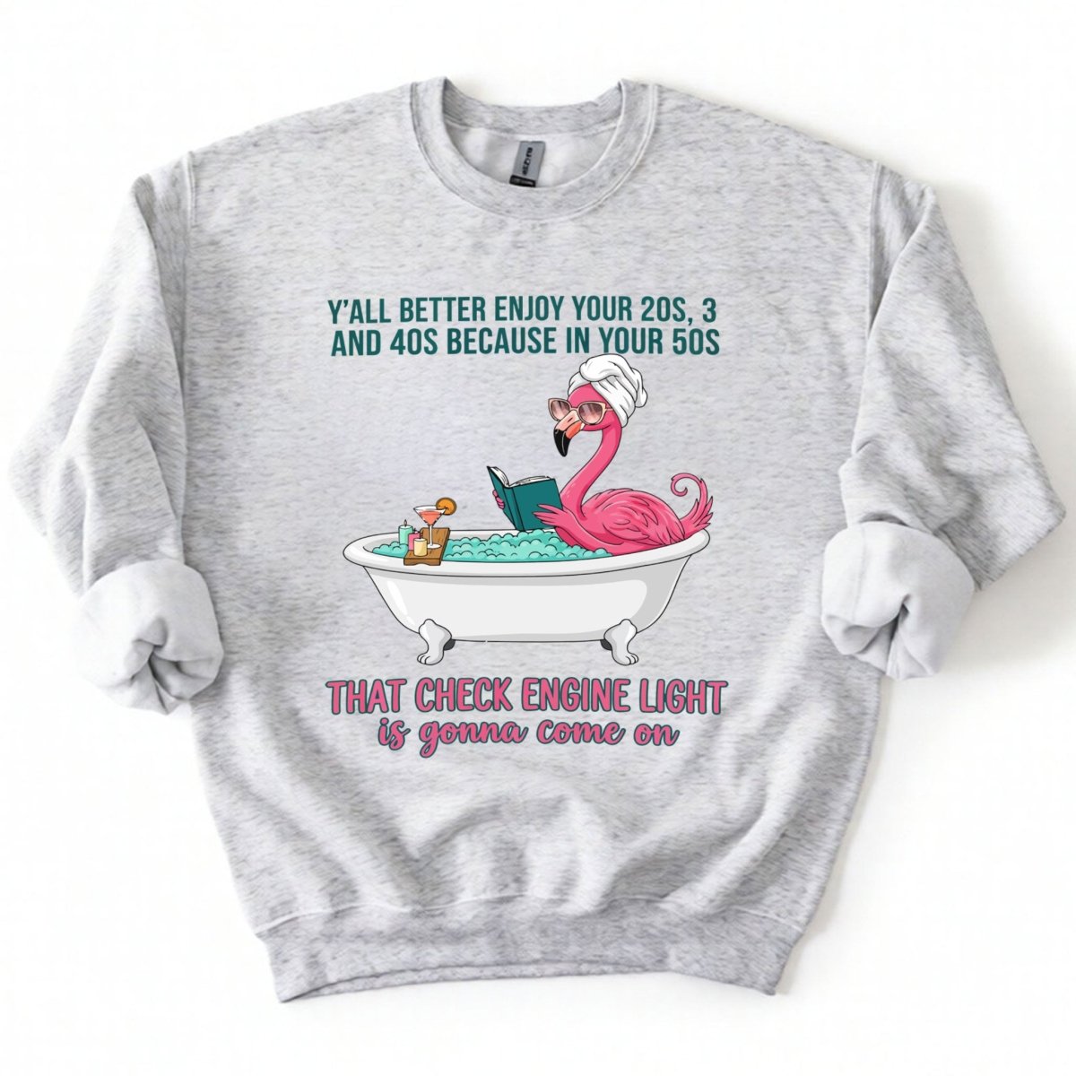 Sassy Flamingo Check Engine Light Shirt - Funny 50th Birthday Gift for Women Over 40 - FlamingoAholic