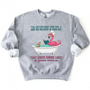 Sassy Flamingo Check Engine Light Shirt - Funny 50th Birthday Gift for Women Over 40 - FlamingoAholic