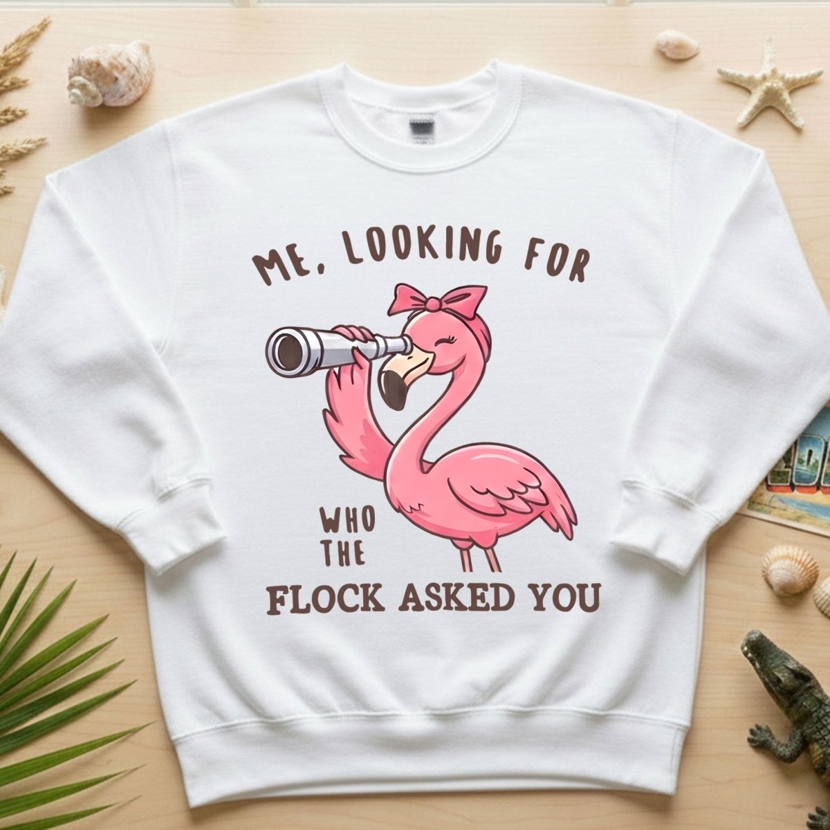 Sassy Flamingo Graphic Tee for Women - "Who The Flock Asked You" Funny Shirt - FlamingoAholic