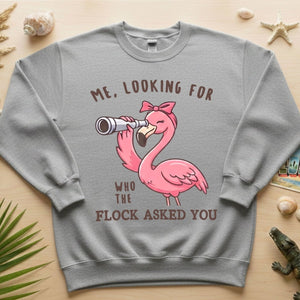 Sassy Flamingo Graphic Tee for Women - "Who The Flock Asked You" Funny Shirt - FlamingoAholic