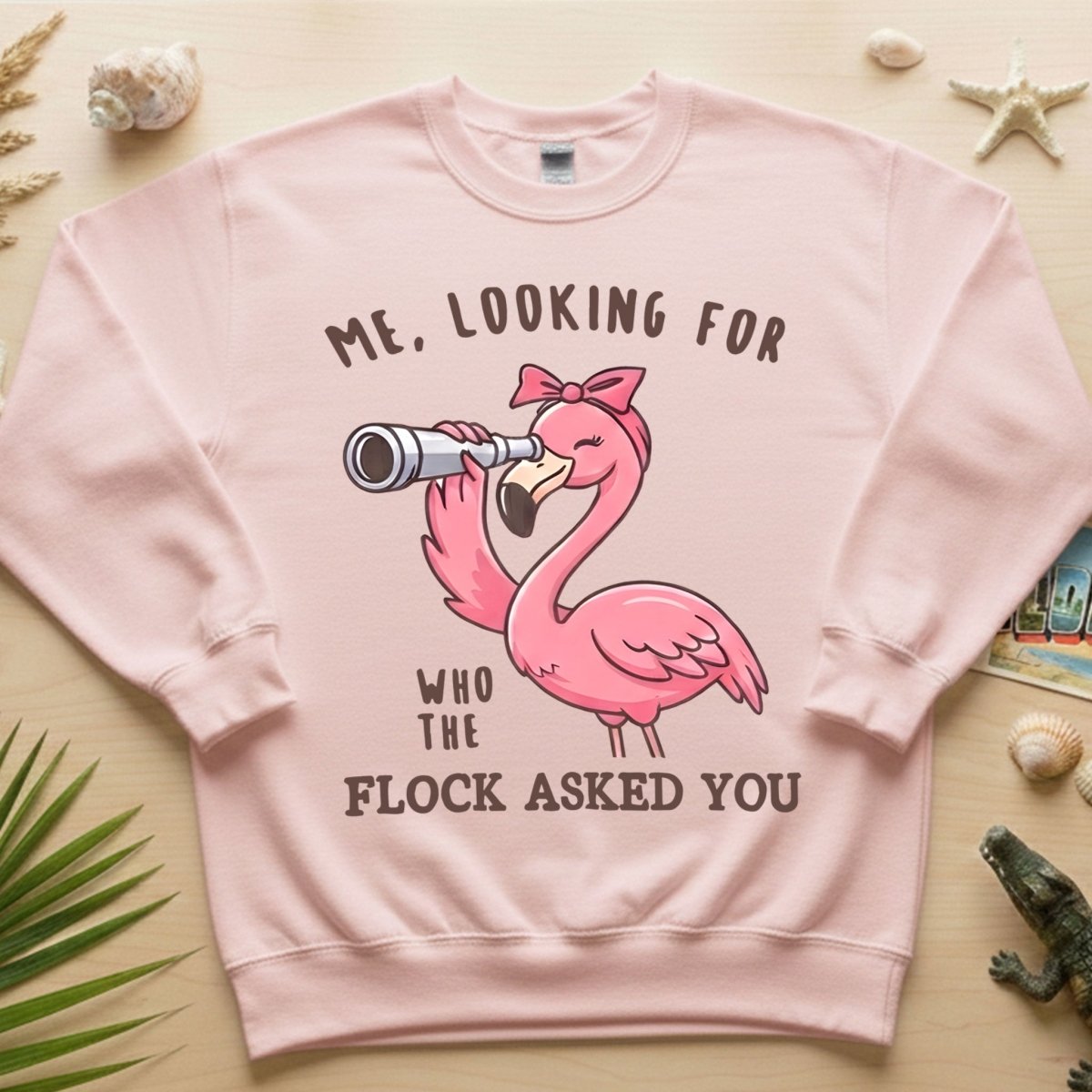 Sassy Flamingo Graphic Tee for Women - "Who The Flock Asked You" Funny Shirt - FlamingoAholic