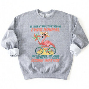 Sassy Flamingo I Was Not Normal Graphic T-Shirt - Funny Quote Tee for Women - FlamingoAholic