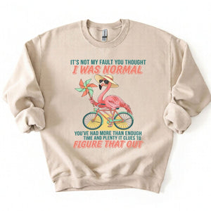 Sassy Flamingo I Was Not Normal Graphic T-Shirt - Funny Quote Tee for Women - FlamingoAholic