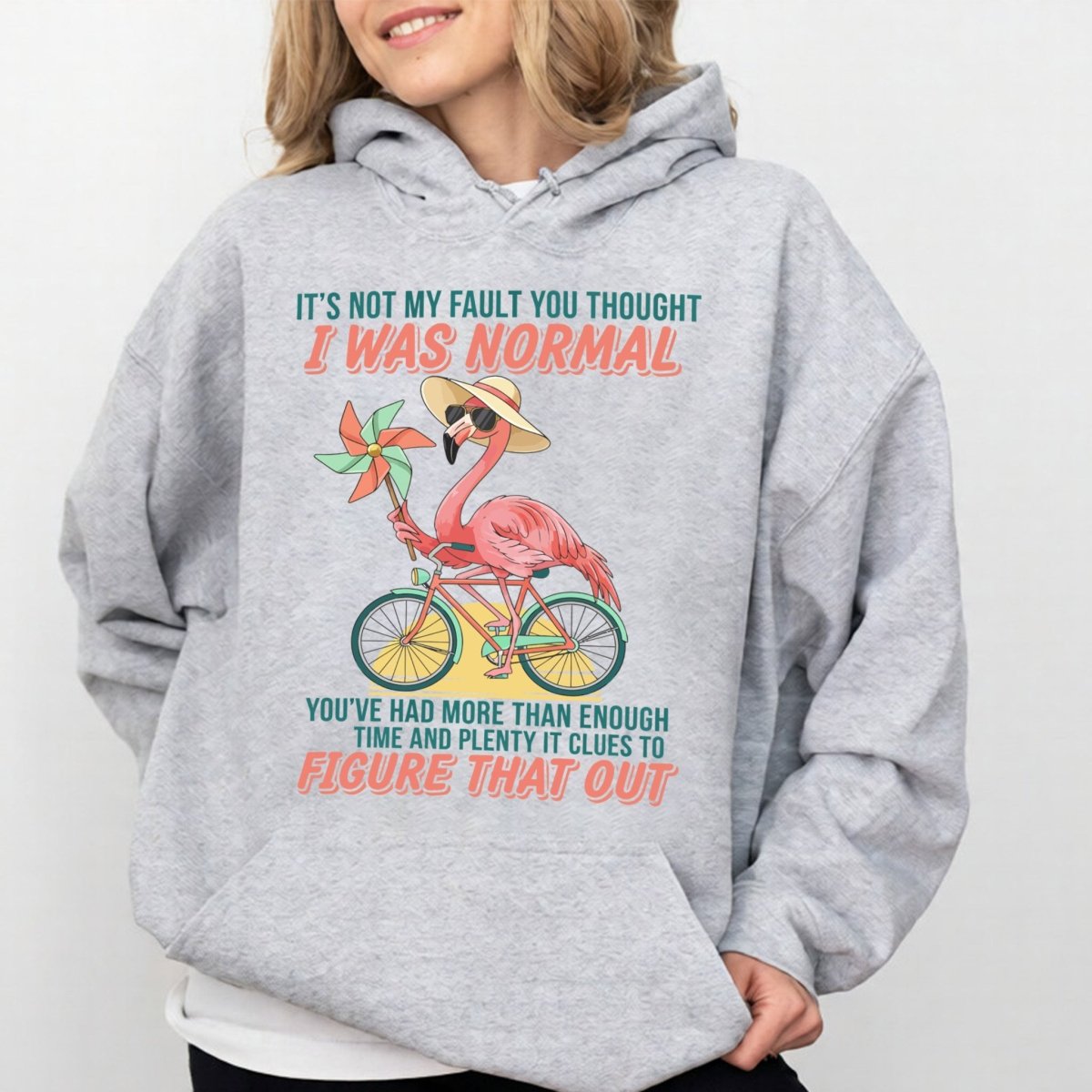 Sassy Flamingo I Was Not Normal Graphic T-Shirt - Funny Quote Tee for Women - FlamingoAholic