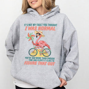 Sassy Flamingo I Was Not Normal Graphic T-Shirt - Funny Quote Tee for Women - FlamingoAholic