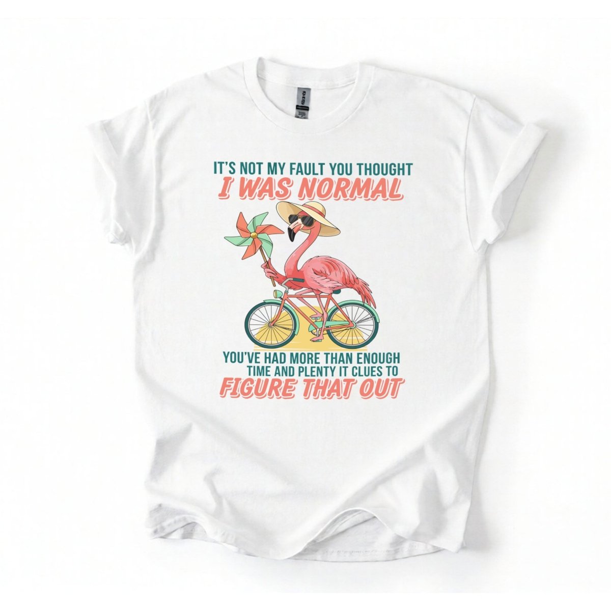 Sassy Flamingo I Was Not Normal Graphic T-Shirt - Funny Quote Tee for Women - FlamingoAholic