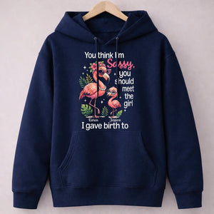Sassy Flamingo Mother Daughter Personalized Sweatshirt - Funny Custom Mom & Me Gift - FlamingoAholic
