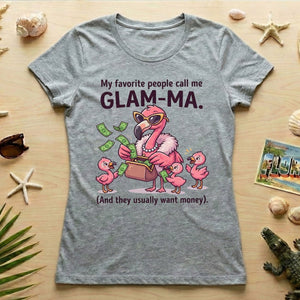 Sassy Glam - Ma Flamingo Shirt - Funny Grandma Money Graphic Tee Gift - FlamingoAholic