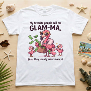 Sassy Glam - Ma Flamingo Shirt - Funny Grandma Money Graphic Tee Gift - FlamingoAholic