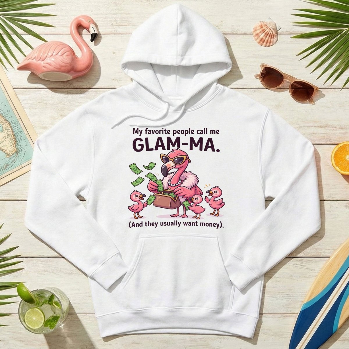 Sassy Glam - Ma Flamingo Shirt - Funny Grandma Money Graphic Tee Gift - FlamingoAholic