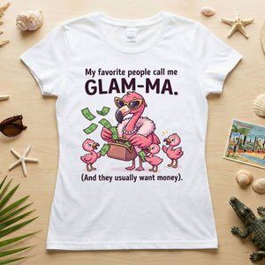 Sassy Glam - Ma Flamingo Shirt - Funny Grandma Money Graphic Tee Gift - FlamingoAholic