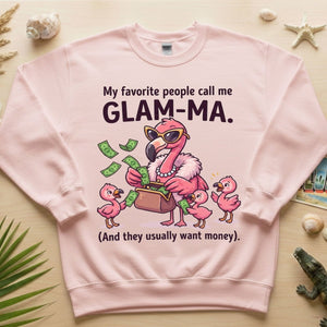 Sassy Glam - Ma Flamingo Shirt - Funny Grandma Money Graphic Tee Gift - FlamingoAholic