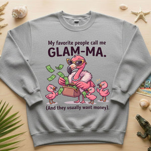 Sassy Glam - Ma Flamingo Shirt - Funny Grandma Money Graphic Tee Gift - FlamingoAholic
