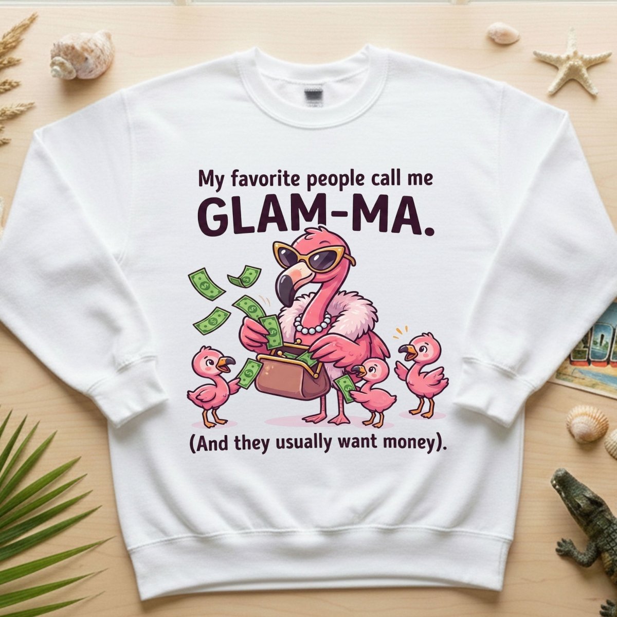 Sassy Glam - Ma Flamingo Shirt - Funny Grandma Money Graphic Tee Gift - FlamingoAholic