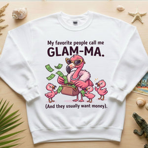 Sassy Glam - Ma Flamingo Shirt - Funny Grandma Money Graphic Tee Gift - FlamingoAholic