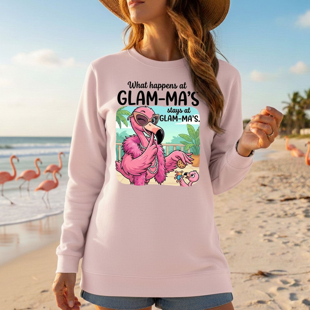 Sassy Glam - Ma Flamingo T-Shirt - Funny Grandmother Humor Gift Tee - FlamingoAholic