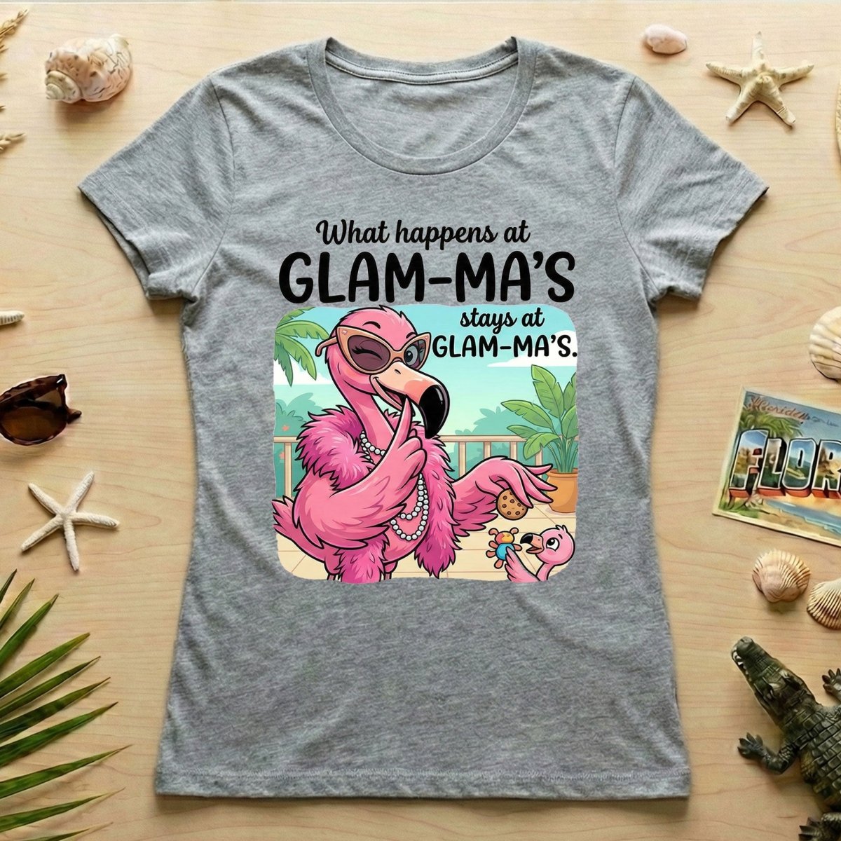 Sassy Glam - Ma Flamingo T-Shirt - Funny Grandmother Humor Gift Tee - FlamingoAholic