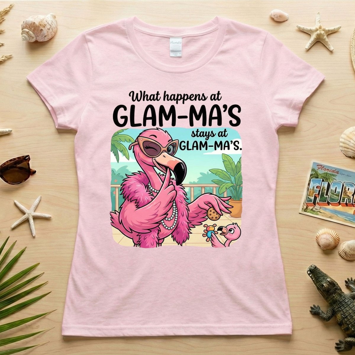 Sassy Glam - Ma Flamingo T-Shirt - Funny Grandmother Humor Gift Tee - FlamingoAholic