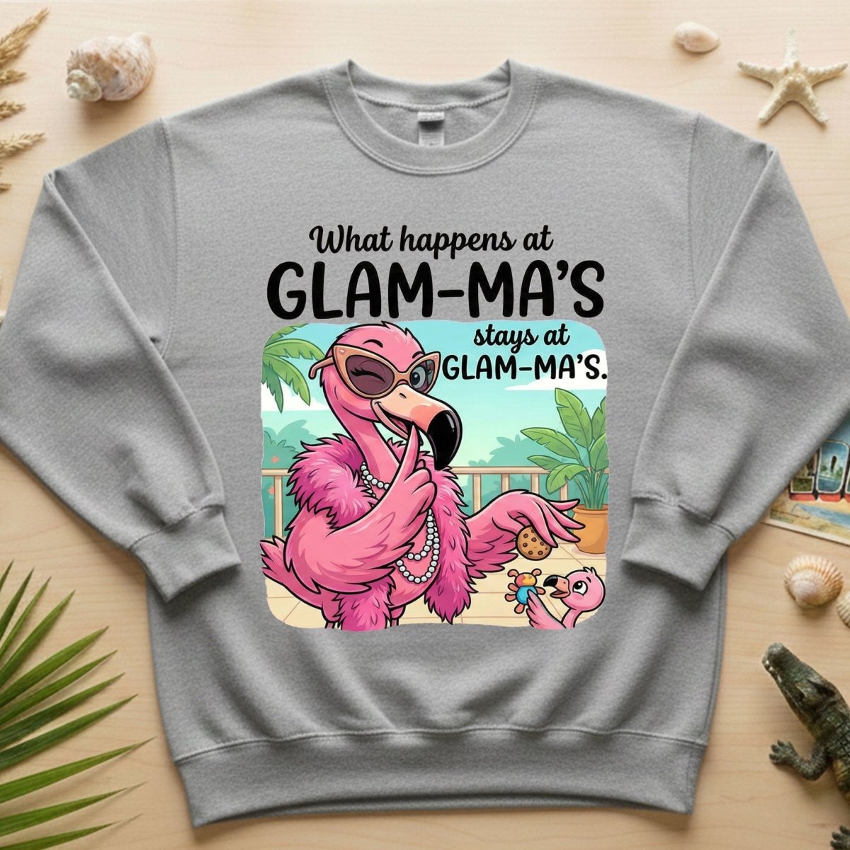 Sassy Glam - Ma Flamingo T-Shirt - Funny Grandmother Humor Gift Tee - FlamingoAholic