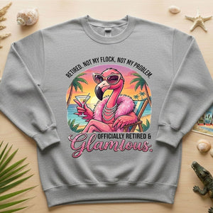Sassy Glamorous Retired Flamingo T-Shirt - Not My Flock Funny Retirement Gift - FlamingoAholic