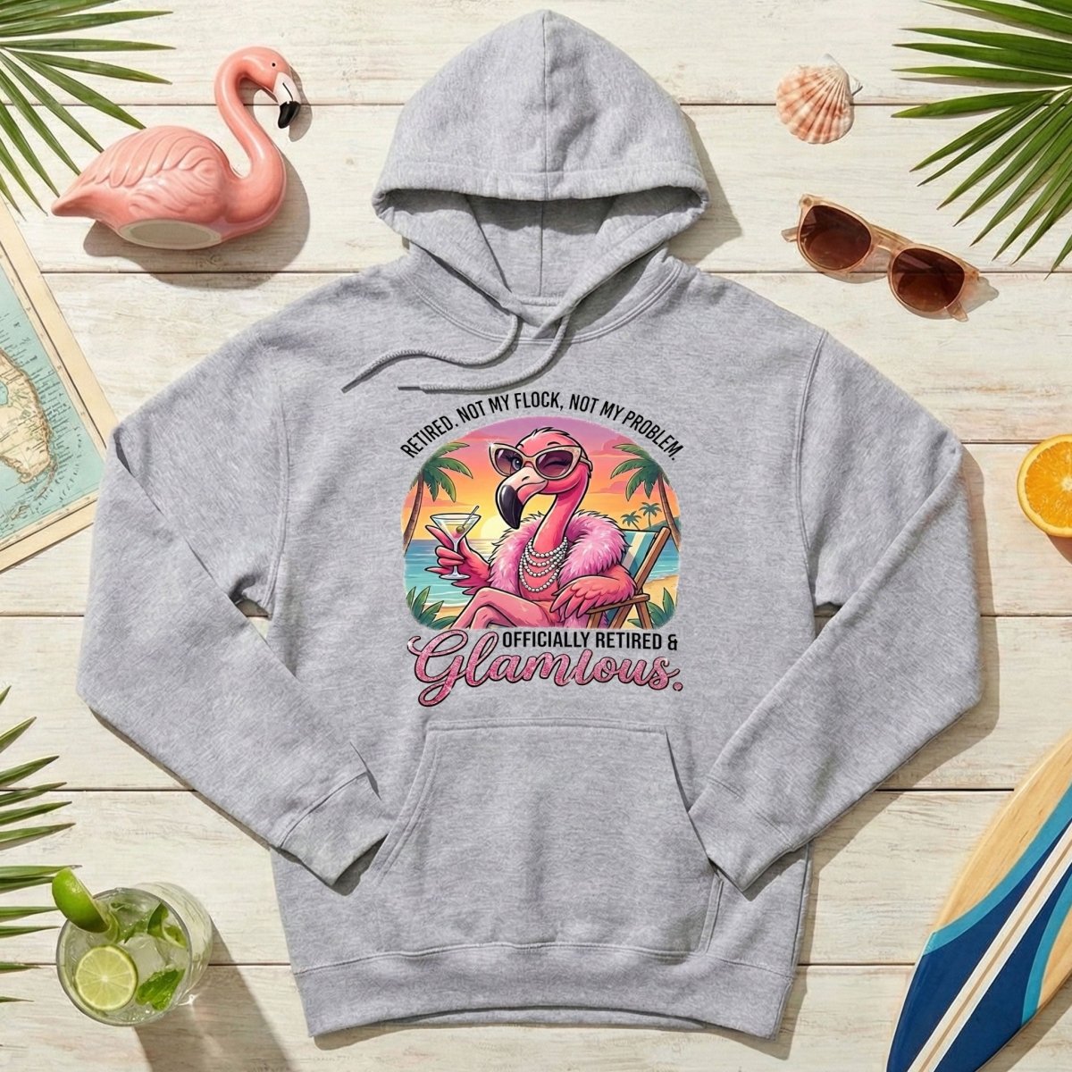 Sassy Glamorous Retired Flamingo T-Shirt - Not My Flock Funny Retirement Gift - FlamingoAholic
