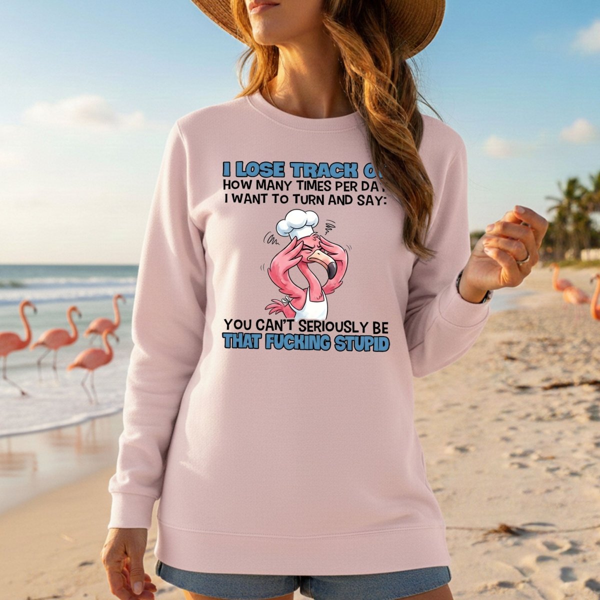 Sassy Stress - Out Chef Flamingo T-Shirt - The Adult Humor "Stupid" Quote Tee - FlamingoAholic