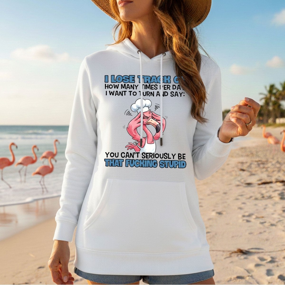 Sassy Stress - Out Chef Flamingo T-Shirt - The Adult Humor "Stupid" Quote Tee - FlamingoAholic