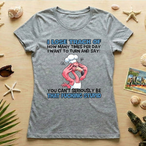 Sassy Stress - Out Chef Flamingo T-Shirt - The Adult Humor "Stupid" Quote Tee - FlamingoAholic