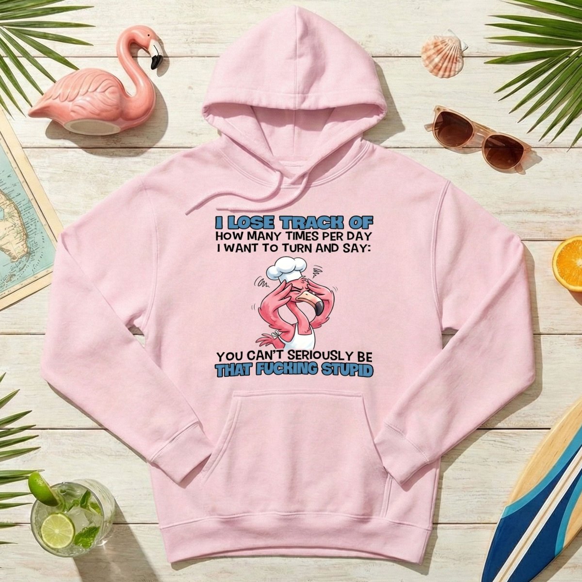 Sassy Stress - Out Chef Flamingo T-Shirt - The Adult Humor "Stupid" Quote Tee - FlamingoAholic